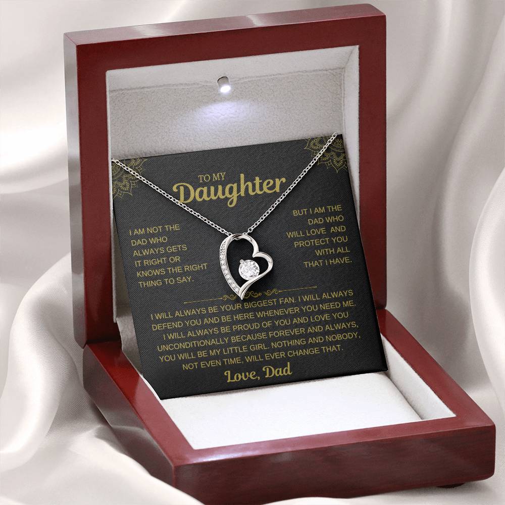 To My Daughter – Dad’s Unconditional Love Heart Necklace