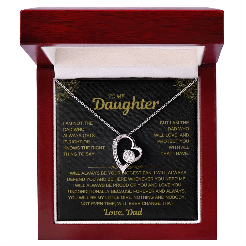 To My Daughter – Dad’s Unconditional Love Heart Necklace