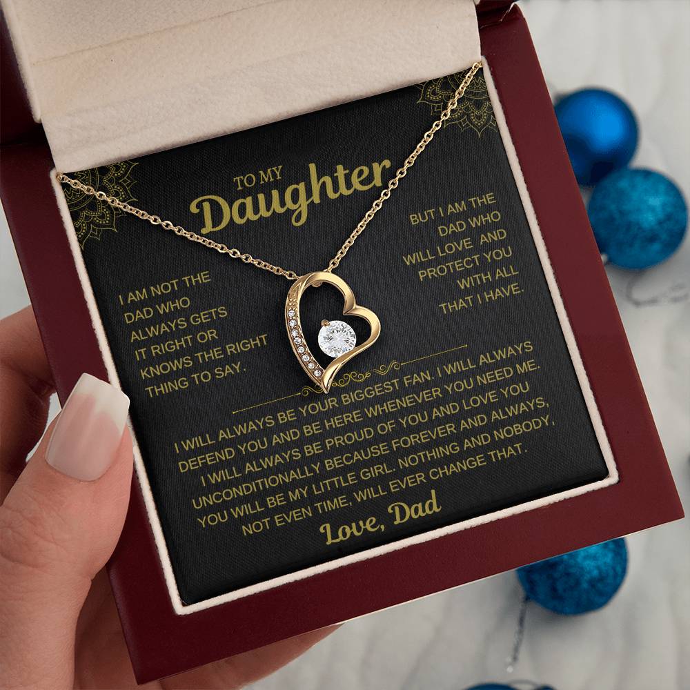 To My Daughter – Dad’s Unconditional Love Heart Necklace