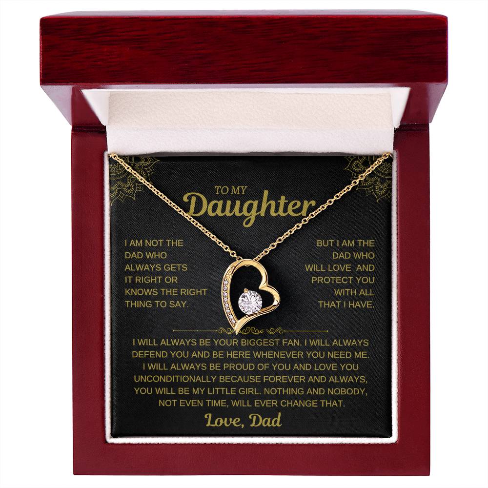 To My Daughter – Dad’s Unconditional Love Heart Necklace