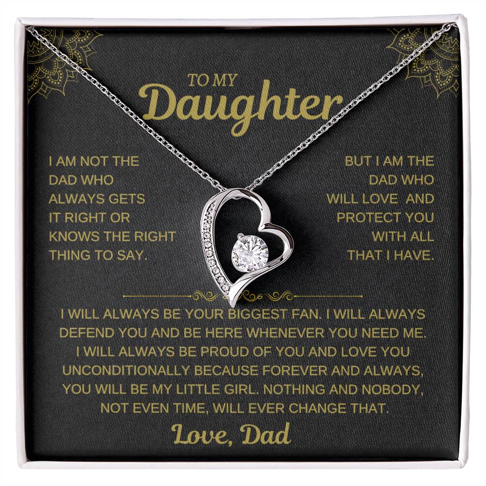 To My Daughter – Dad’s Unconditional Love Heart Necklace