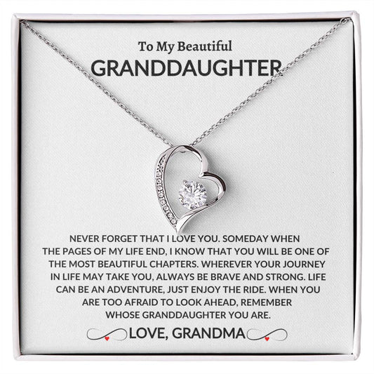To My Beautiful Granddaughter | Love Grandma | Forever Love Necklace
