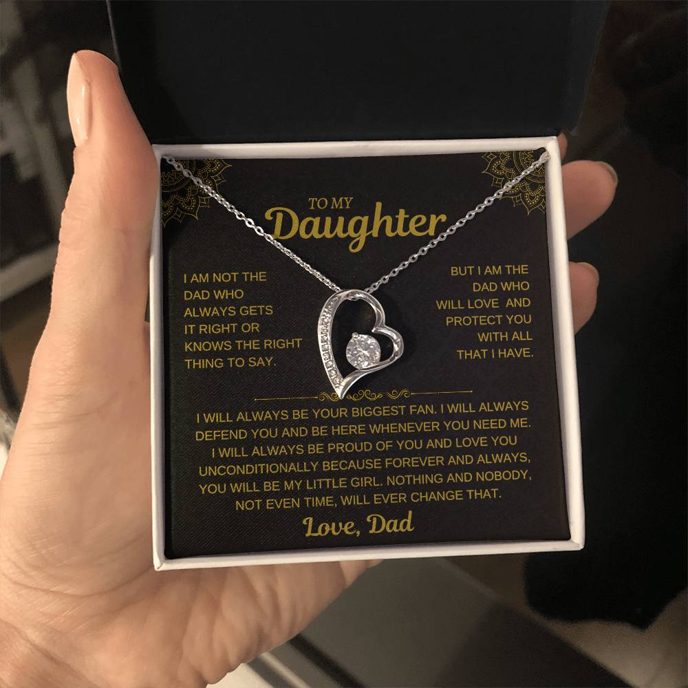 To My Daughter – Dad’s Unconditional Love Heart Necklace