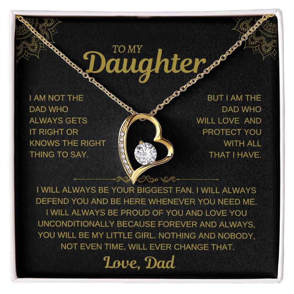 To My Daughter – Dad’s Unconditional Love Heart Necklace
