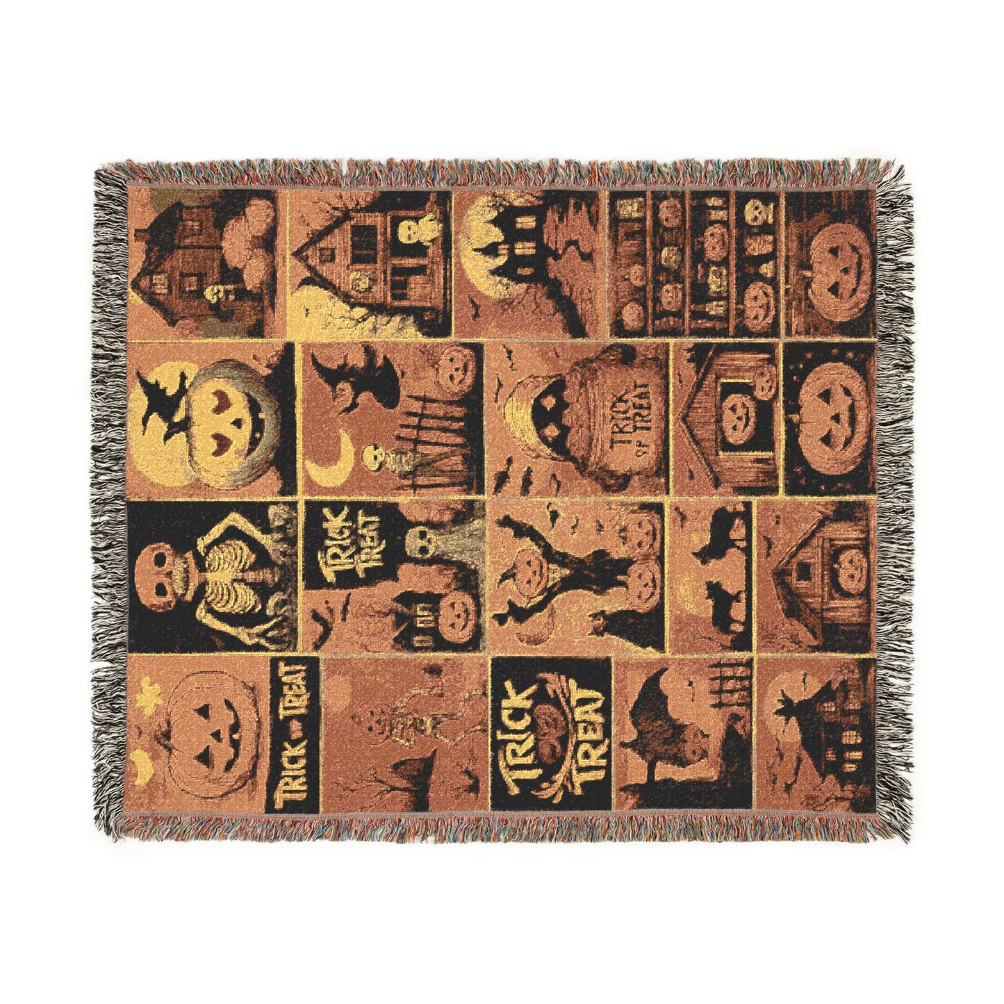 Cozy Woven Throw Blanket for Fall Evenings, Autumn Decor, Halloween, Gift Idea, Tapestry Blanket, Home Comfort