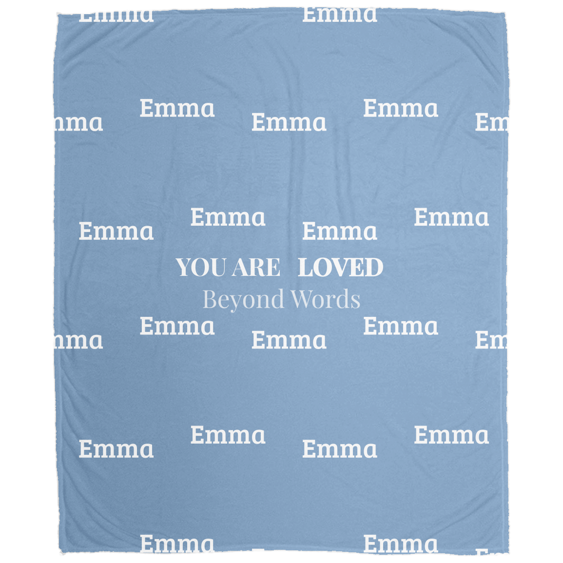Loved Beyond Words Personalized Name Blanket