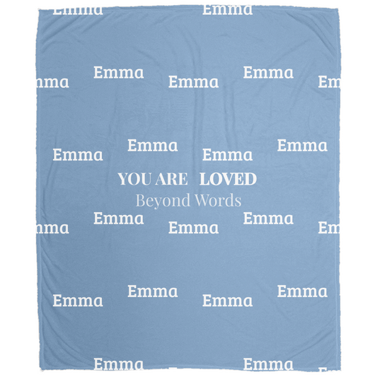 Loved Beyond Words Personalized Name Blanket