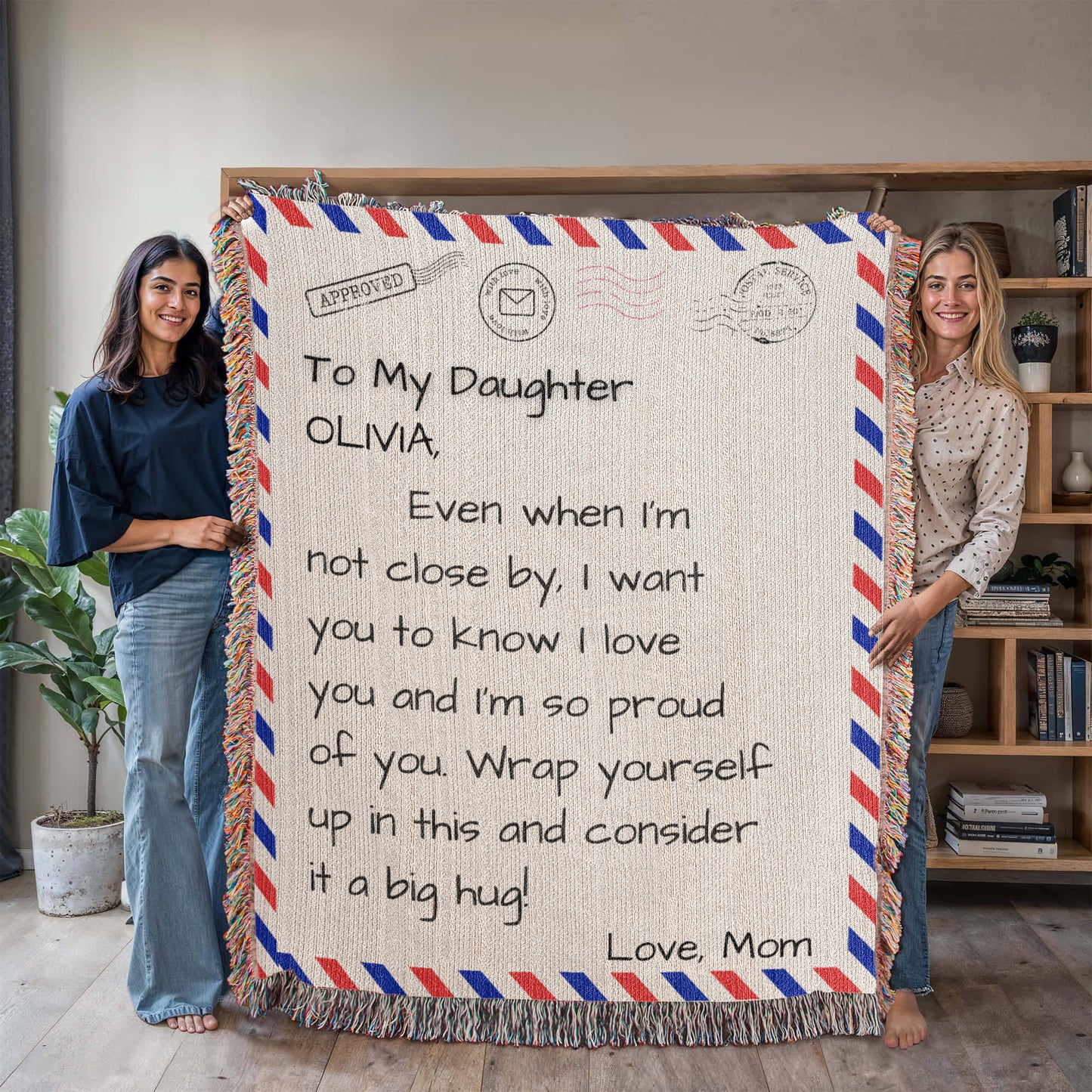 My Daughter – Personalized Woven Letter Blanket | A Hug You Can Wrap Around