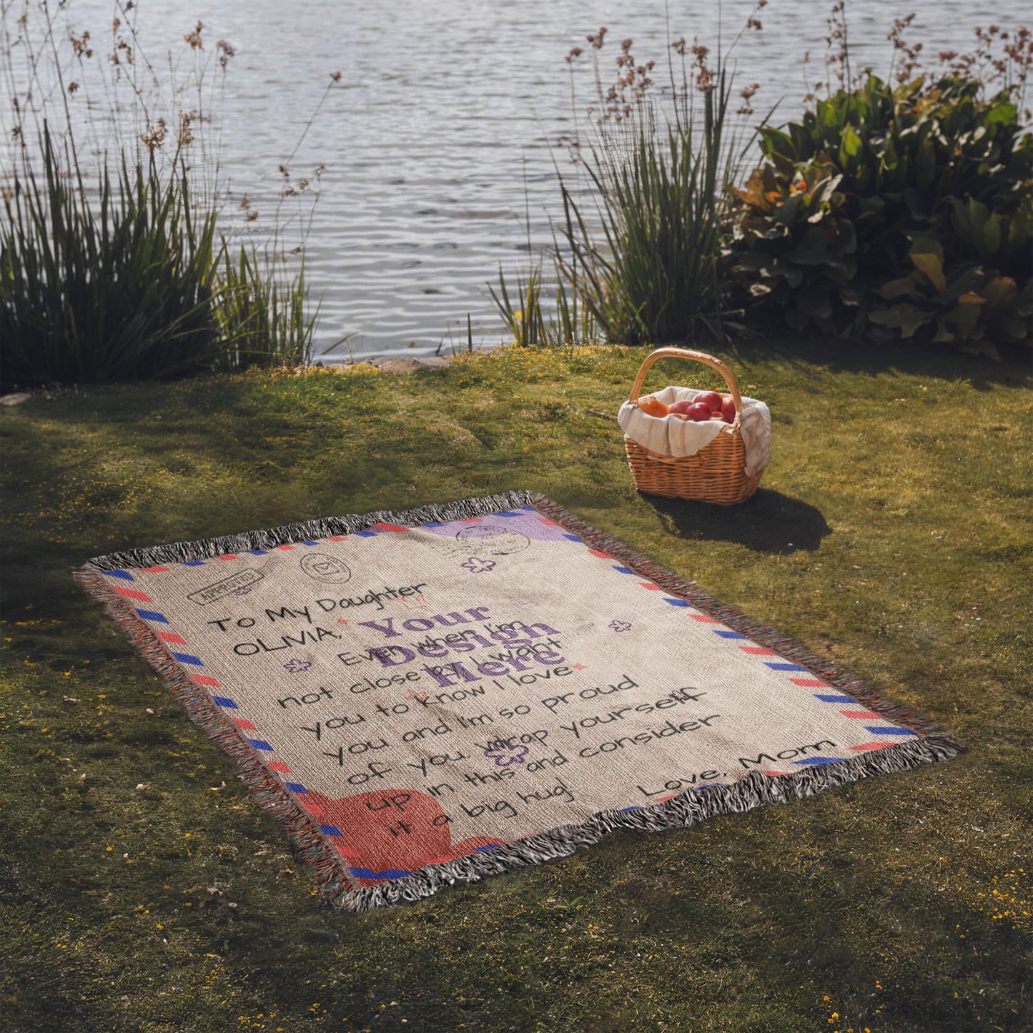 My Daughter – Personalized Woven Letter Blanket | A Hug You Can Wrap Around