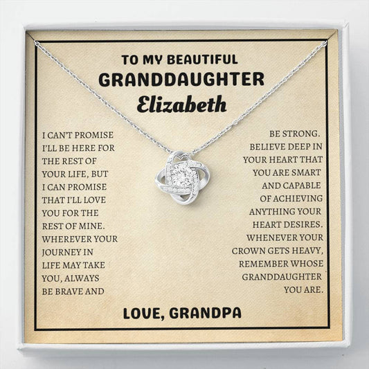 Personalized Granddaughter Love Knot Necklace