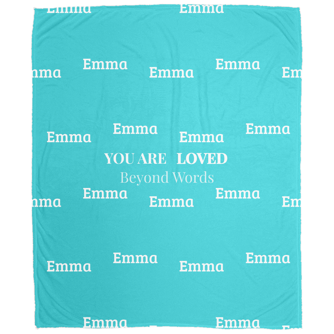 Loved Beyond Words Personalized Name Blanket