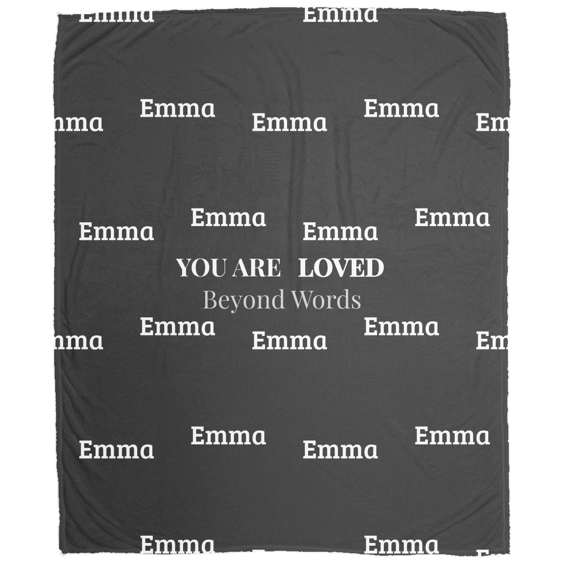 Loved Beyond Words Personalized Name Blanket