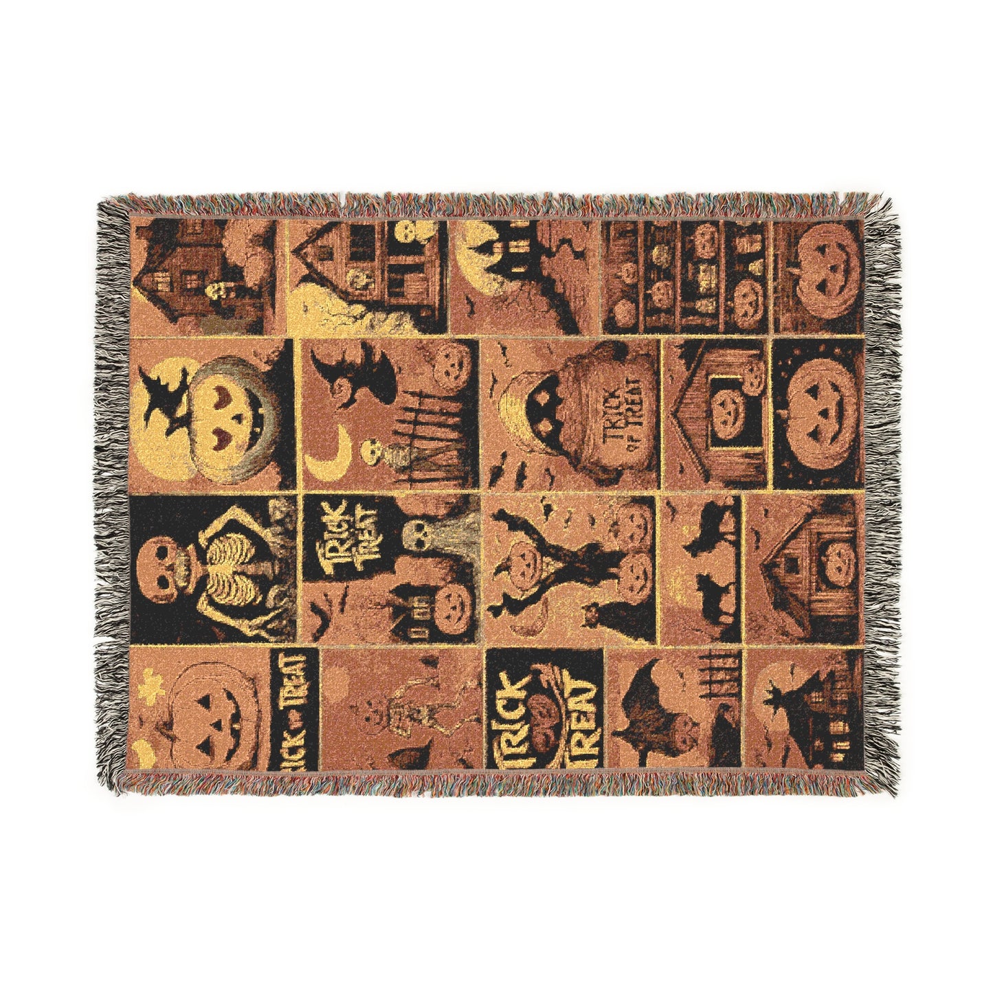 Cozy Woven Throw Blanket for Fall Evenings, Autumn Decor, Halloween, Gift Idea, Tapestry Blanket, Home Comfort