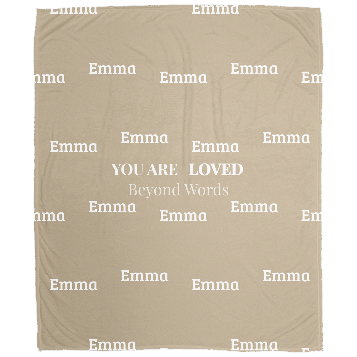 Loved Beyond Words Personalized Name Blanket