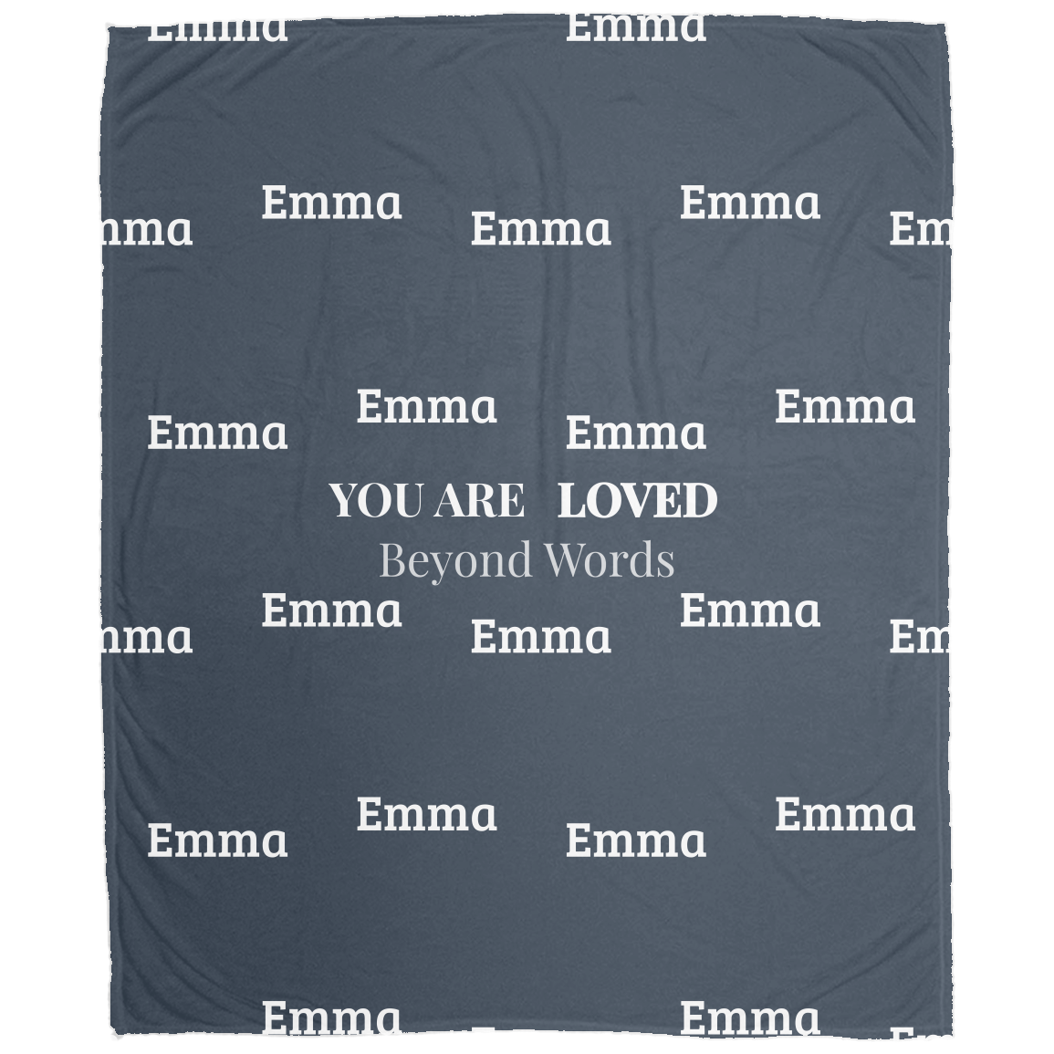 Loved Beyond Words Personalized Name Blanket