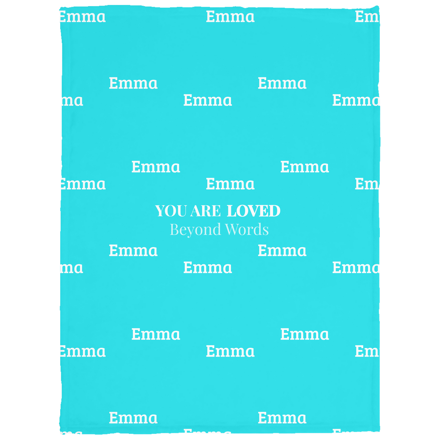 Loved Beyond Words Personalized Name Blanket