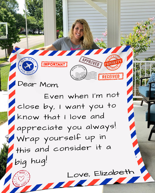 Personalized Mom Blanket - Letter to Mom | Gift from Daughter, Son