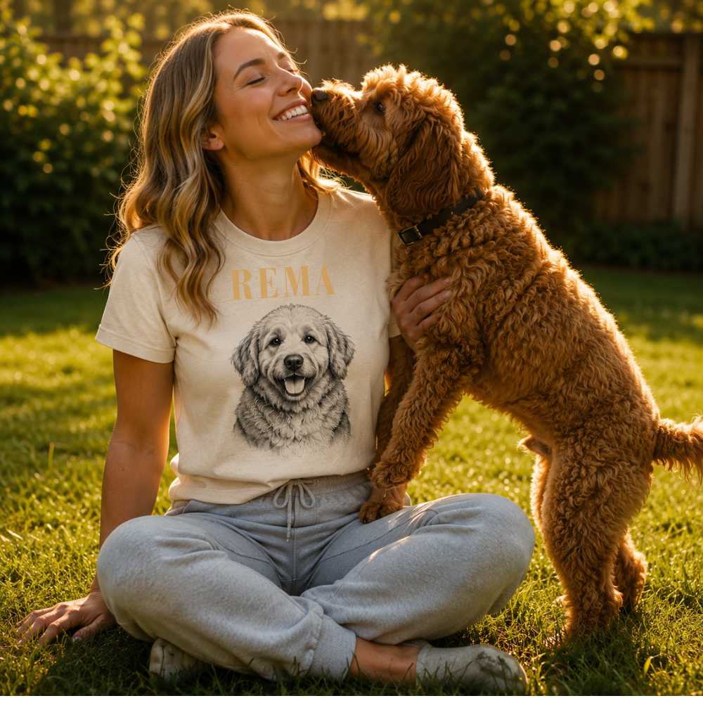 Personalized Pet Portrait T-Shirt | Custom Dog & Cat Photo Shirt | Hand-Drawn Pet Portrait Tee | Pet Lover Gift