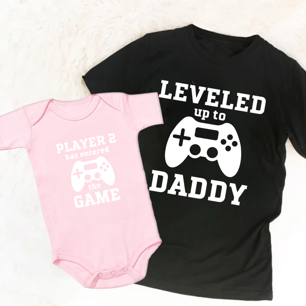 Leveled up Shirts, Dad and son matching Shirts Shirt, New Dad Shirt, Dad Shirt, Daddy and daughter Shirt, Father's Day Shirt Gift for Dad