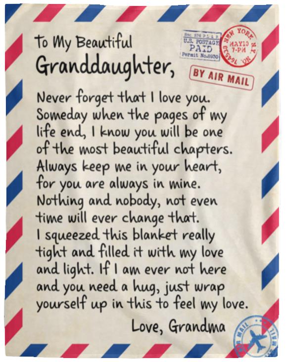 To My Granddaugter | Letter Blanket From Grandma