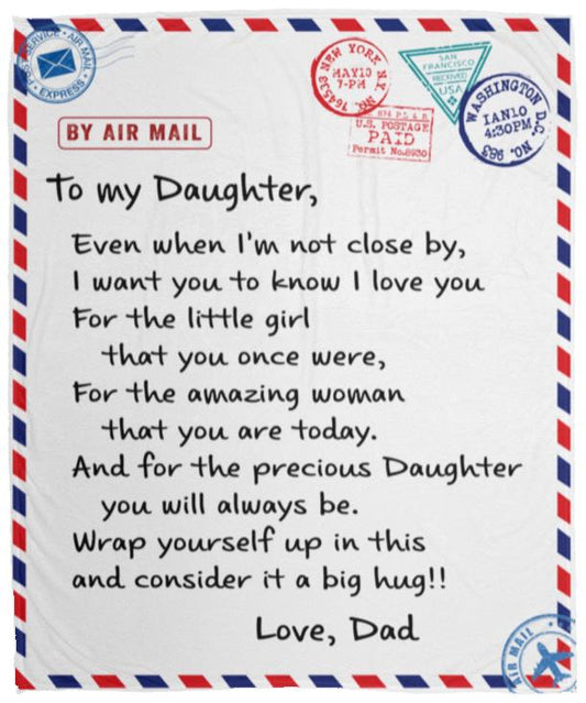 To My Daughter | Letter Blanket from Dad