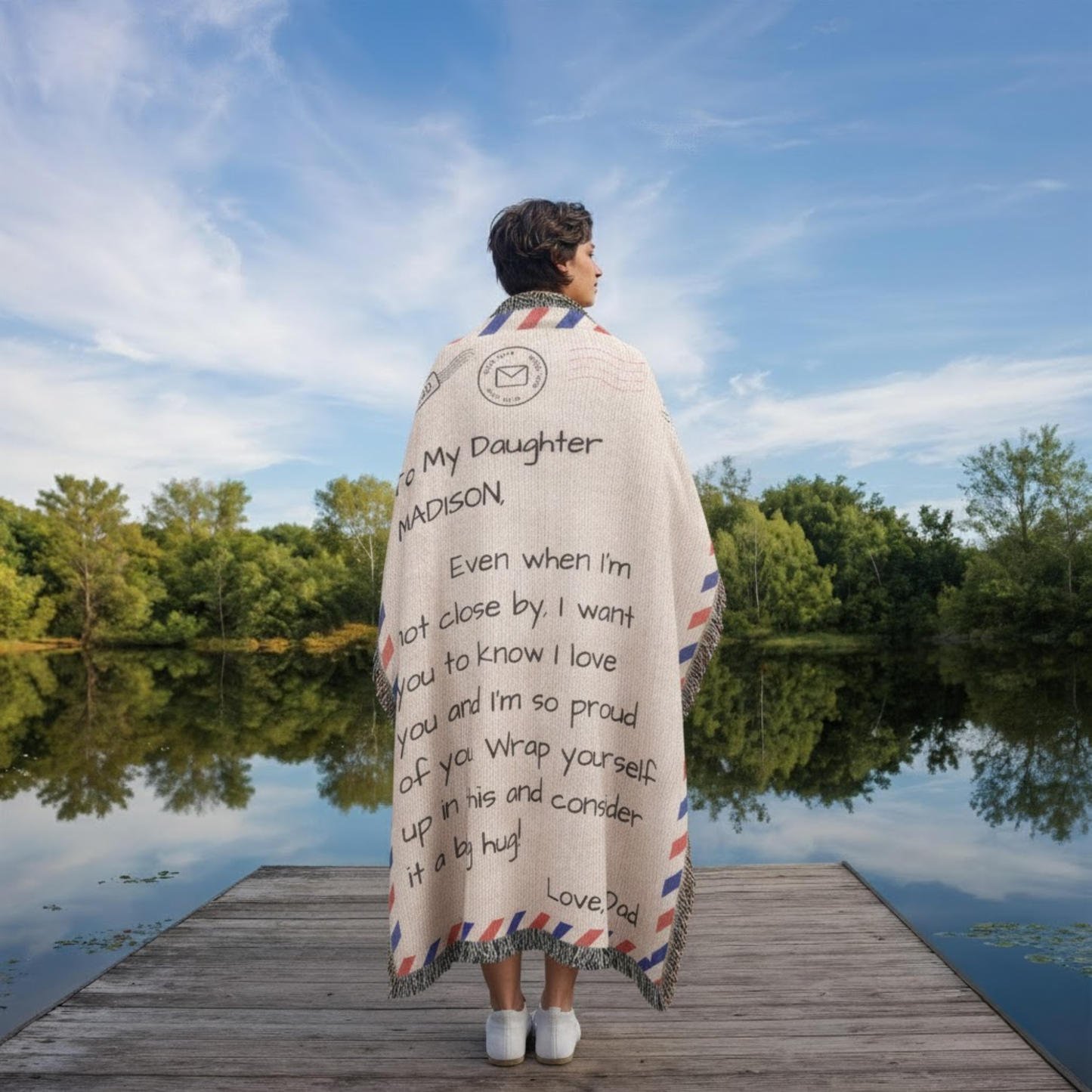 My Daughter – Personalized Woven Letter Blanket | A Hug You Can Wrap Around