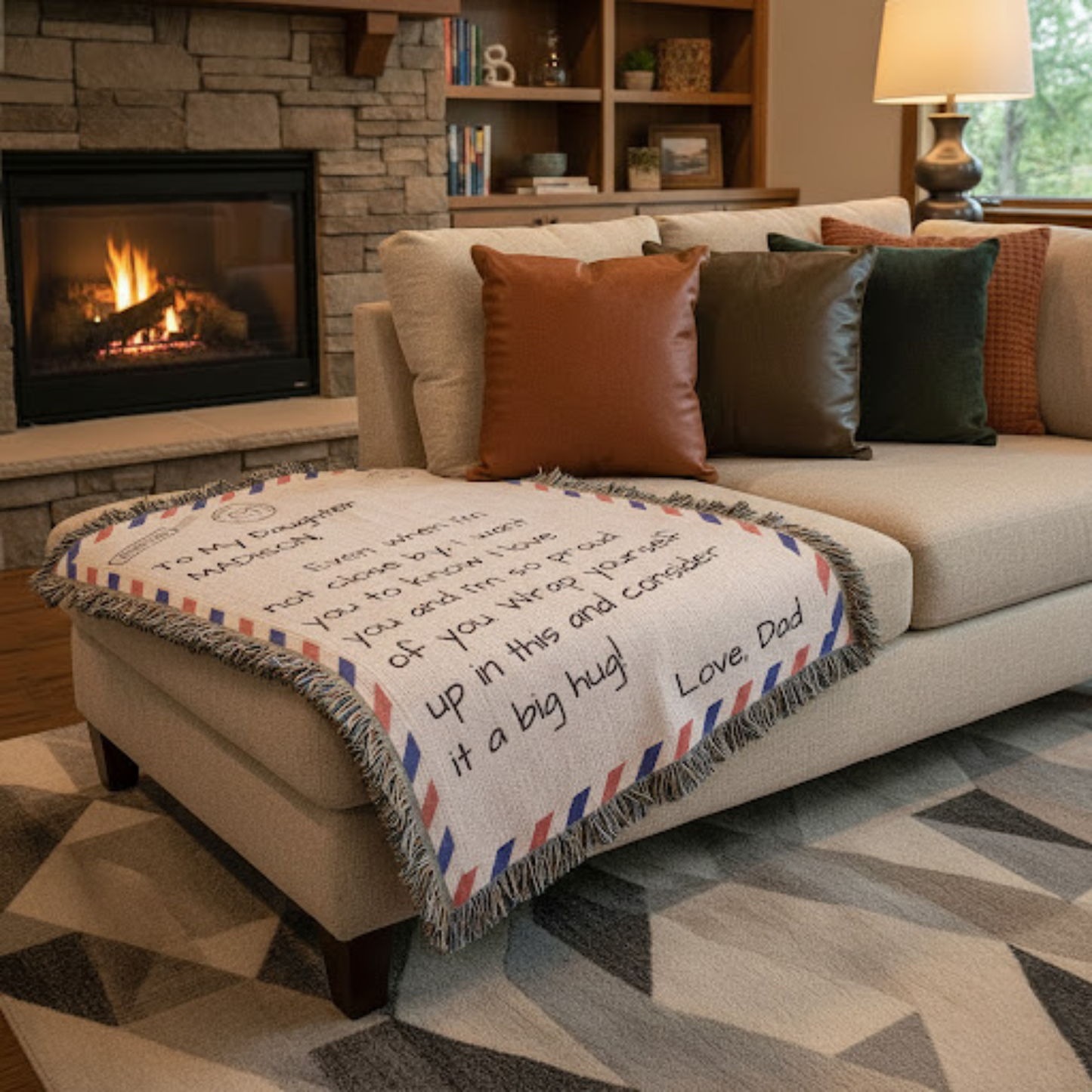 My Daughter – Personalized Woven Letter Blanket | A Hug You Can Wrap Around