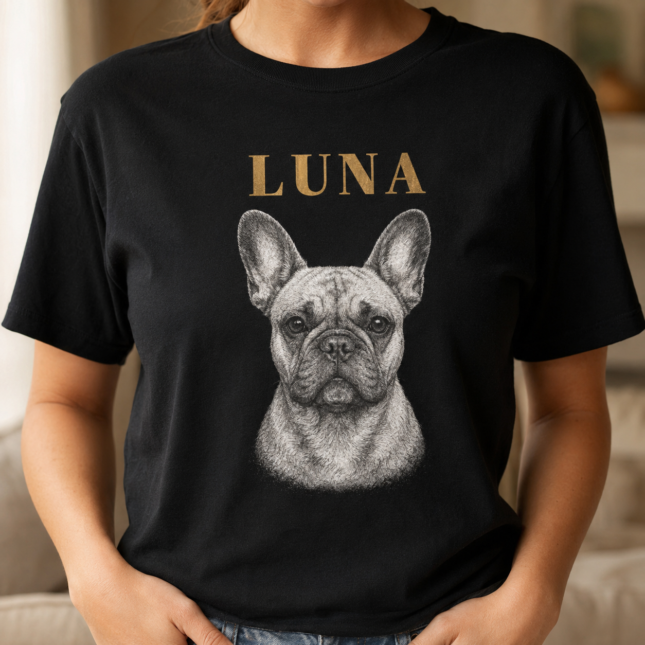Personalized Pet Portrait T-Shirt | Custom Dog & Cat Photo Shirt | Hand-Drawn Pet Portrait Tee | Pet Lover Gift