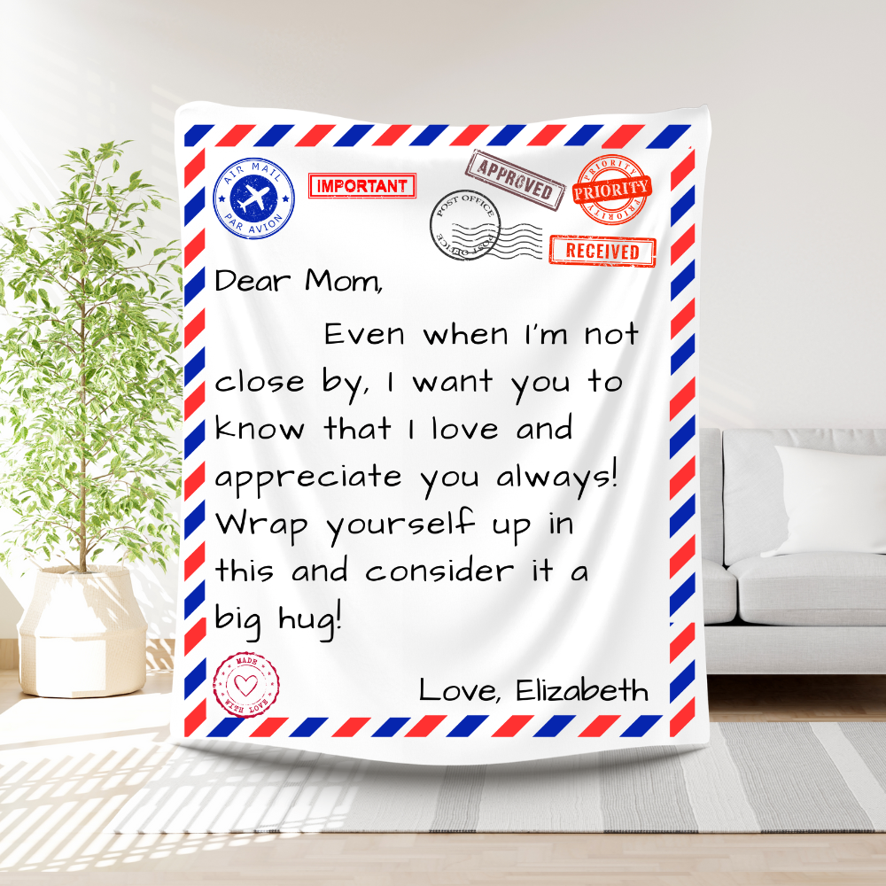 Personalized Mom Blanket - Letter to Mom | Gift from Daughter, Son