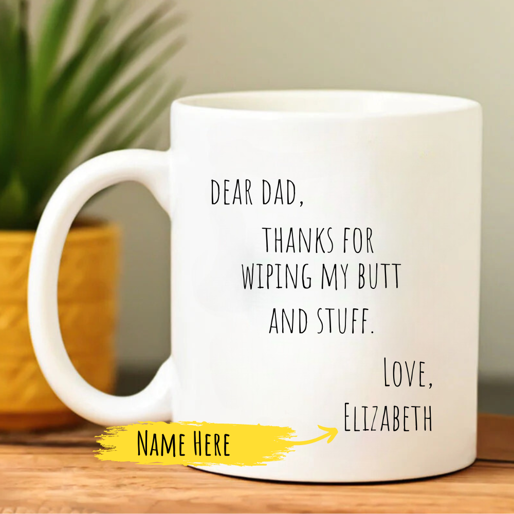 Personalized Fathers Day Gift From Daughter, Dad Mug From Son, Gift From Kids, From Baby, Dad Mug