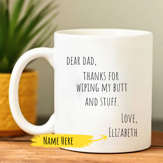 Personalized Fathers Day Gift From Daughter, Dad Mug From Son, Gift From Kids, From Baby, Dad Mug