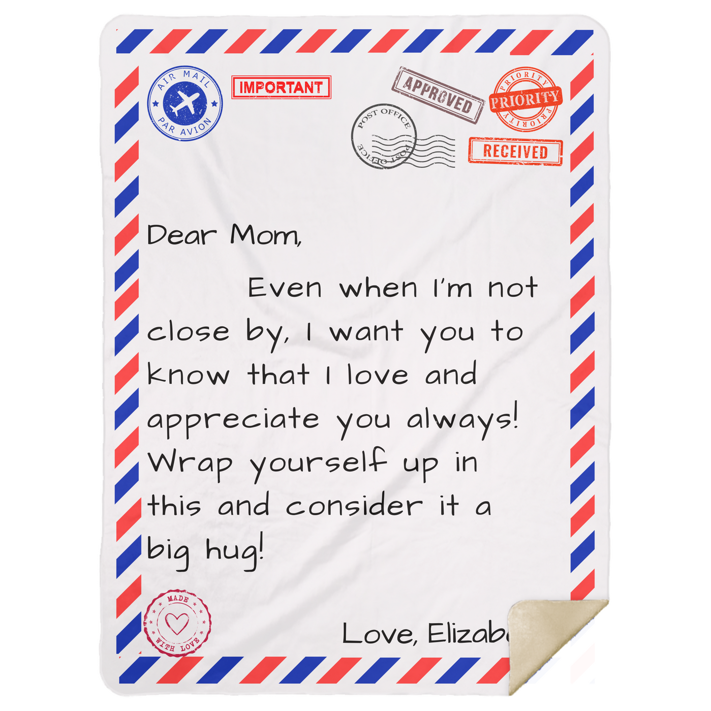 Personalized Mom Blanket - Letter to Mom | Gift from Daughter, Son