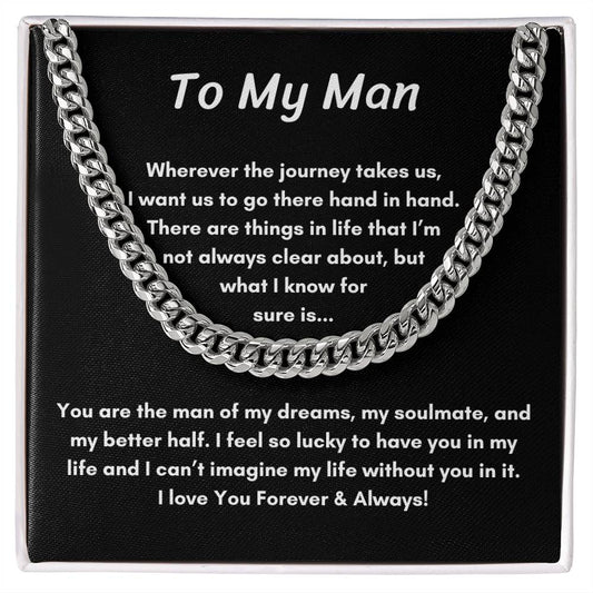 To My Man | Cuban Link Chain | Gifts For Him | Valentine's Day, Christmas, Birthday, Anniversary Gifts