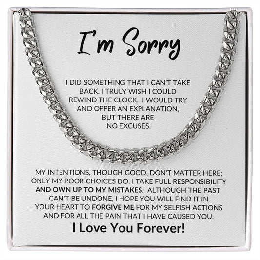 Apology Gift For Him - I Take Full Responsibility - Cuban Link Chain