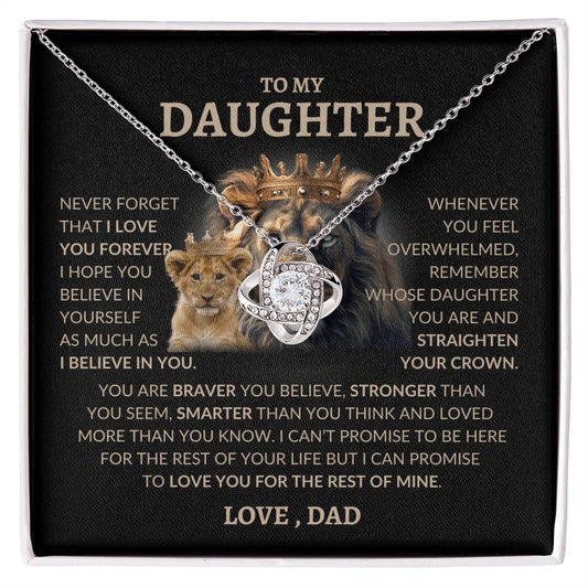 To My Daughter | Love, Dad | Love Knot Necklace