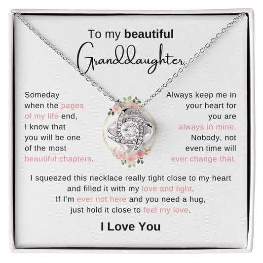 To Granddaughter - Most Beautiful Chapter - Love Knot Necklace