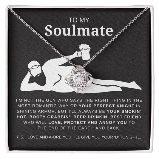 Dad Bod to my soulmate necklace, Love Knot Necklace, Soulmate necklace message card, Soulmate gift necklace, Valentine's Day gift for wife