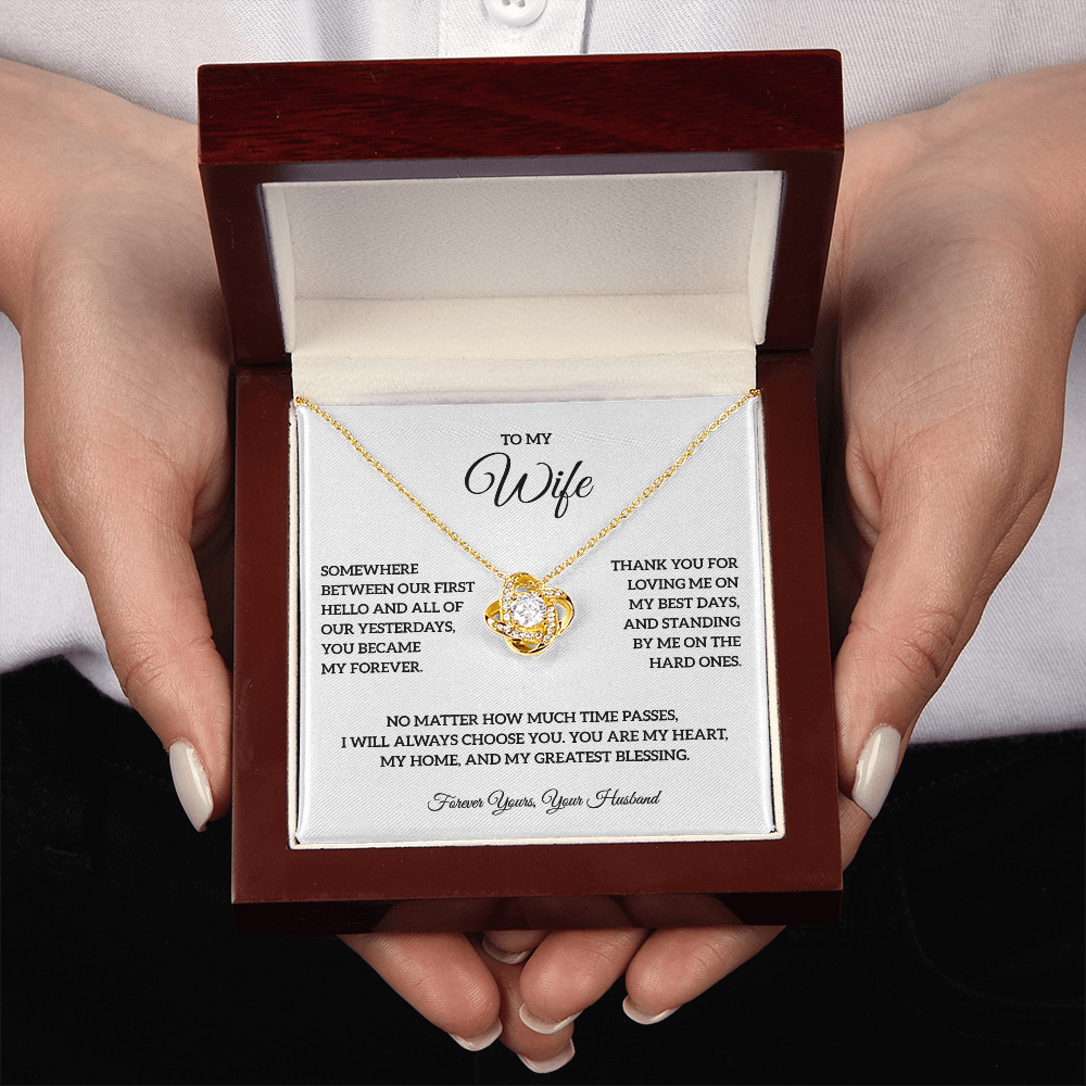 To My Wife – Forever Yours Love Knot Necklace