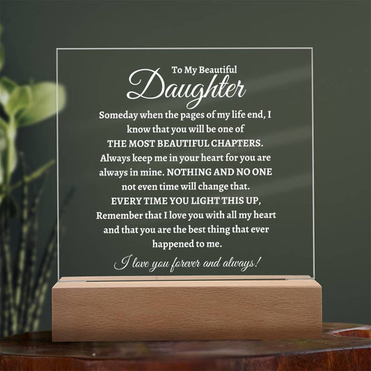 To My Beautiful Daughter - I Will Always Love You - Acrylic Lamp💖