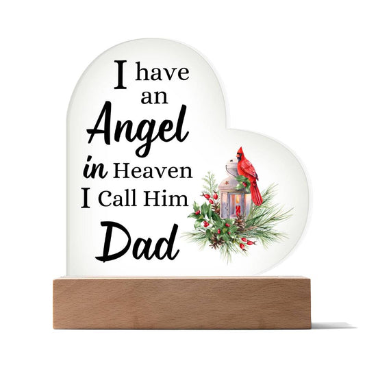 3D Night Light, Red Memorial Cardinal Gift, Condolence Gift, Dad In Heaven Christmas Cardinal Memorial Gift, Christmas Present, Commemorative Decorative Gift, Remembrance Gift (Dad), Christmas Gift