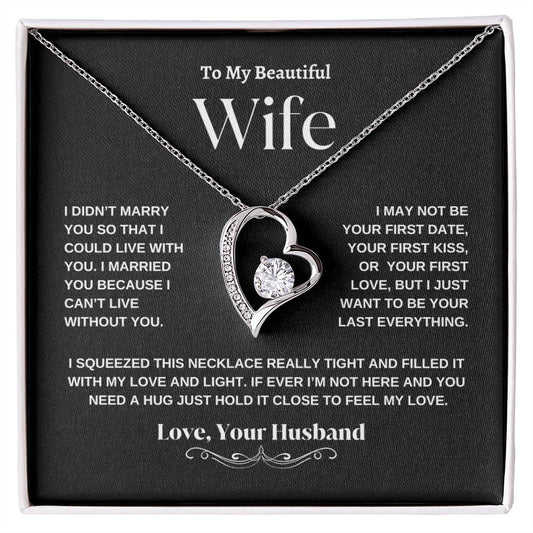 To My Beautiful Wife | Forever Love Necklace | BW V1