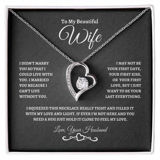 To My Beautiful Wife | Forever Love Necklace | BW