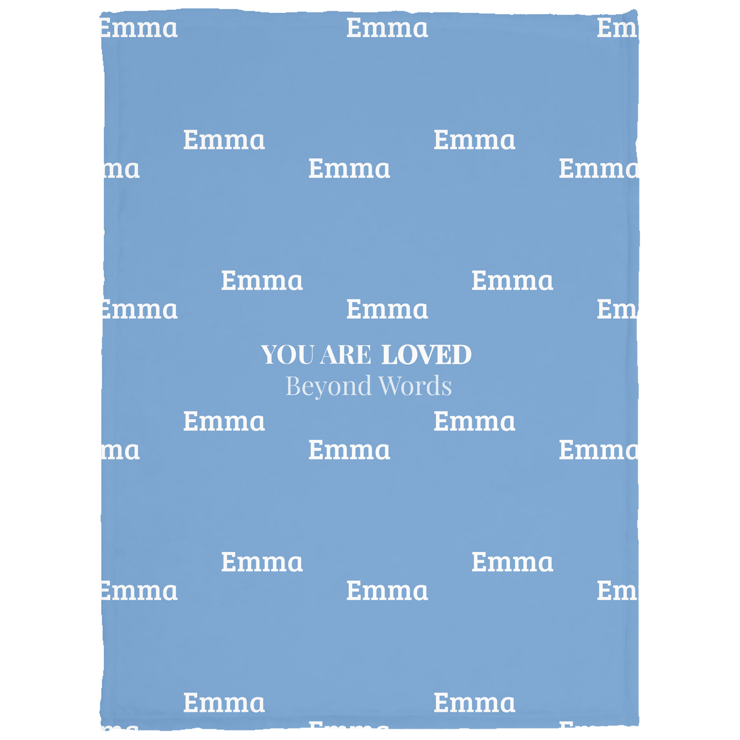 Loved Beyond Words Personalized Name Blanket