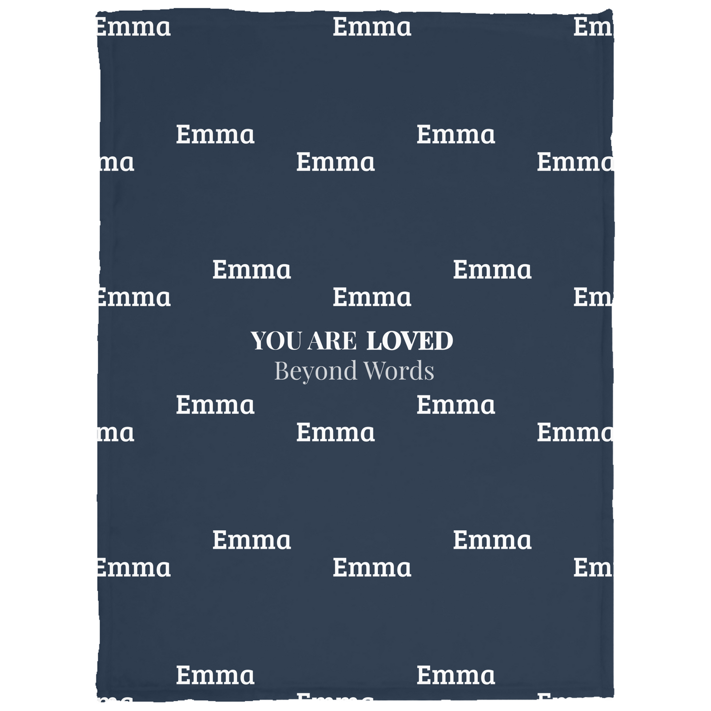 Loved Beyond Words Personalized Name Blanket