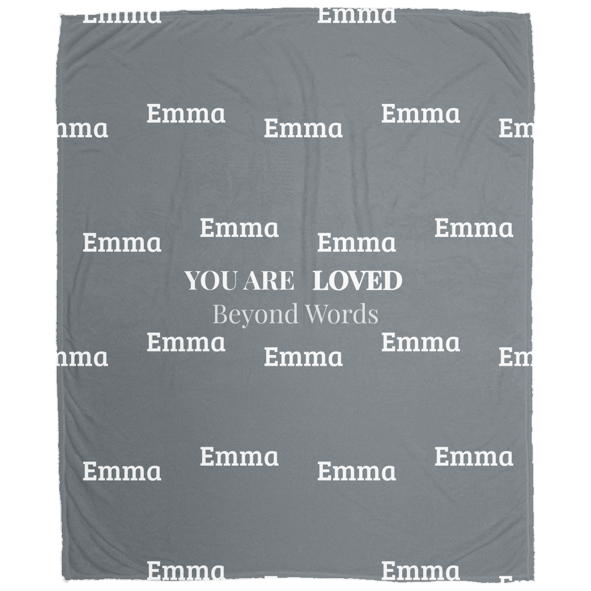 Loved Beyond Words Personalized Name Blanket