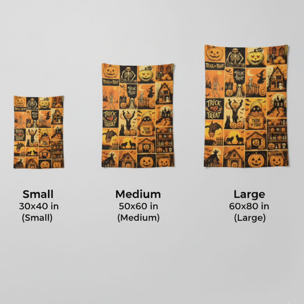 Vintage Halloween -Velveteen Blanket - Cozy Spooky Season Throw