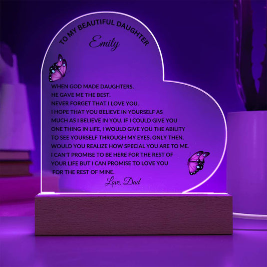 To My Beautiful Daughter | Personalized Acrylic Plaque