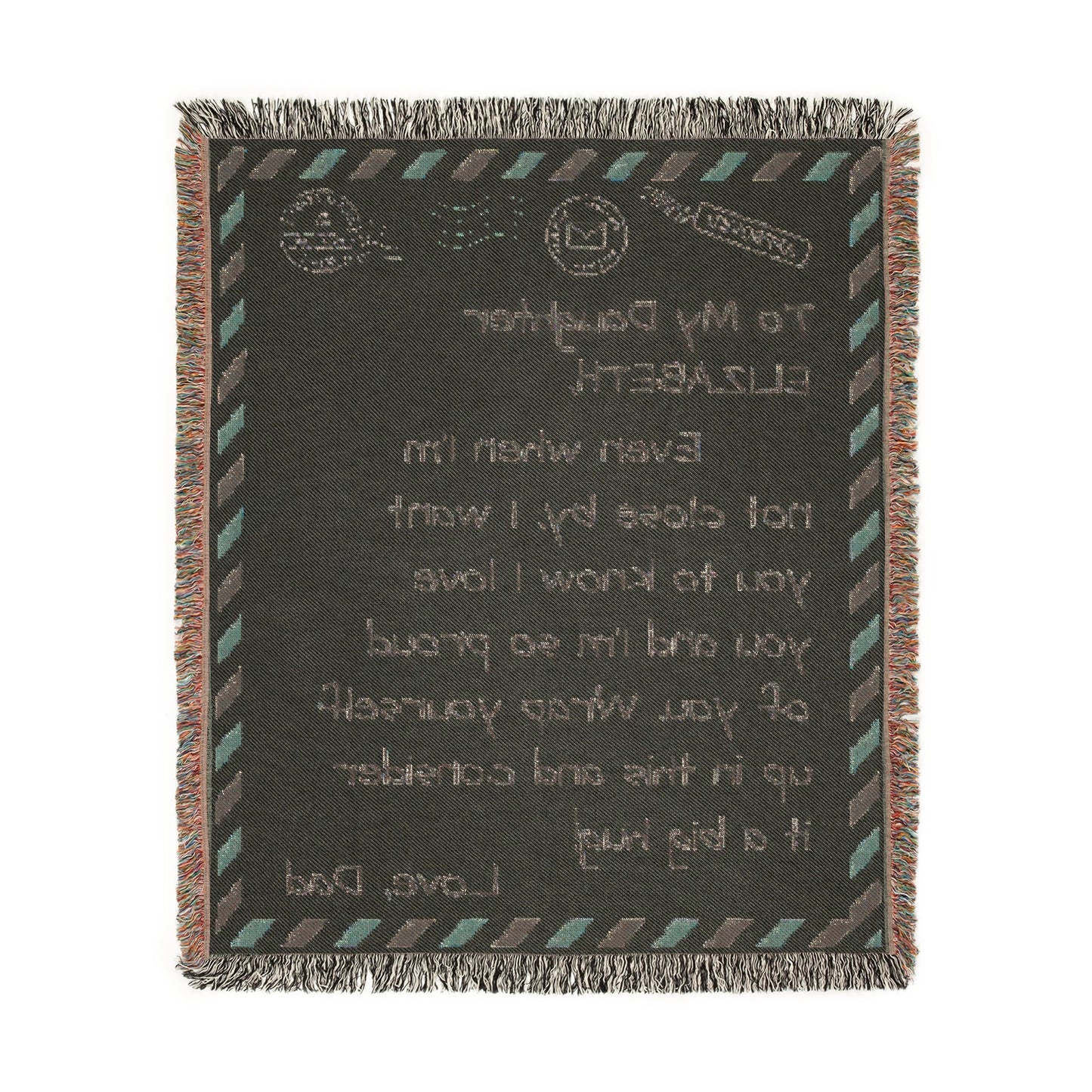 My Daughter – Personalized Woven Letter Blanket | A Hug You Can Wrap Around