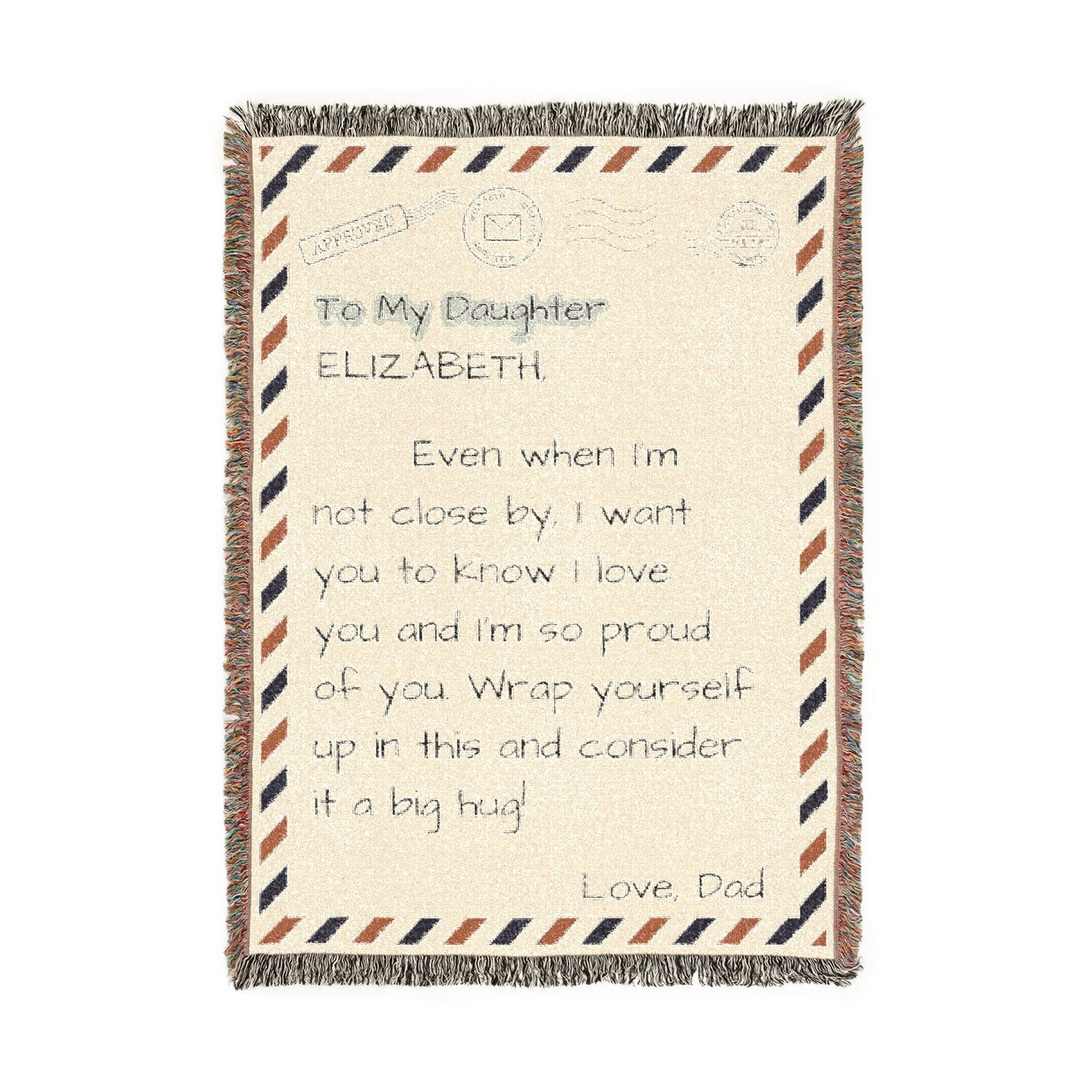My Daughter – Personalized Woven Letter Blanket | A Hug You Can Wrap Around