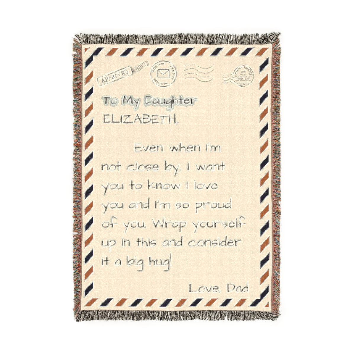 My Daughter – Personalized Woven Letter Blanket | A Hug You Can Wrap Around